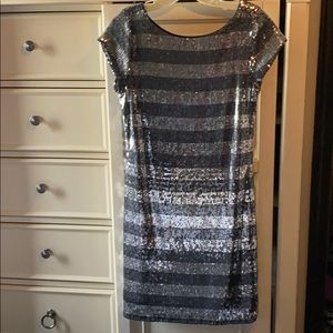 White House Black Market Striped Sequin Dress